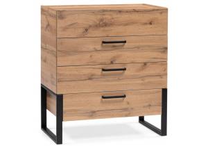 Комод Woodville Iris 406521 дуб вотан, черный муар