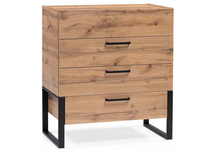 Комод Woodville Iris 406521 дуб вотан, черный муар