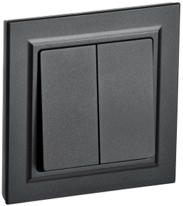 Выключатель 2-клавишный IEK Brite BR-V20-0-10-K02-F черный