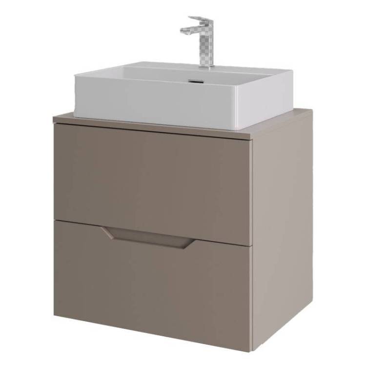 Тумба с раковиной Orange Line Li-60TuLMDF+B04-500W латте матовый, 60 см