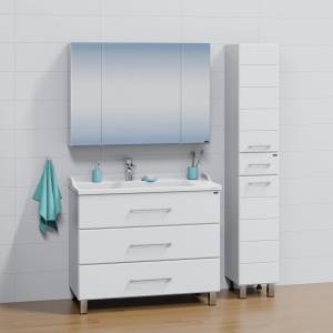 Мебель для ванной СанТа Омега 100 напольная белая без доводчиков