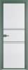 Межкомнатная дверь Profil Doors 2 AX цвет профиля Зеленый воск, стекло безопасное 6 мм мору белый 800x2000