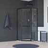 Душевой уголок RGW Hotel HO-084-B 90x90x195 см, профиль черный, стекло тонированное фото 2
