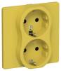 Розетка 2-местная с заземлением IEK Flite FI-R21C-16-1-K44 желтый карри
