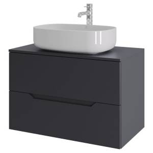 Тумба с раковиной Orange Line Li-80TugMDF+B07-540W графит матовый, 80.5 см