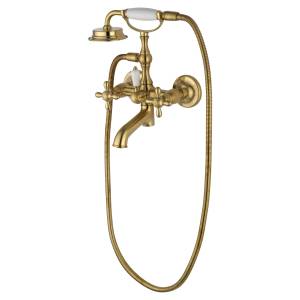 Смеситель для ванны Wonzon & Woghand WW-88639020-BG с душевым гарнитуром, брашированное золото