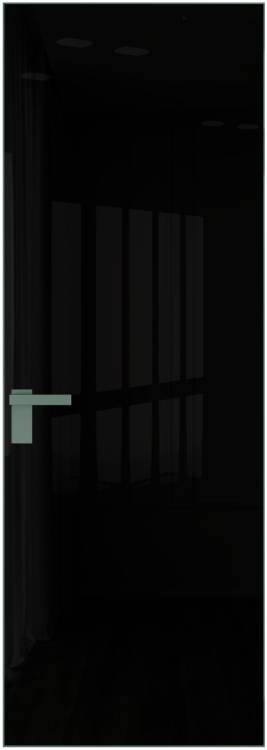 Межкомнатная дверь Profil Doors 1 AGK цвет профиля Зеленый воск, стекло безопасное 4 мм lacobel черный лак 700x2000