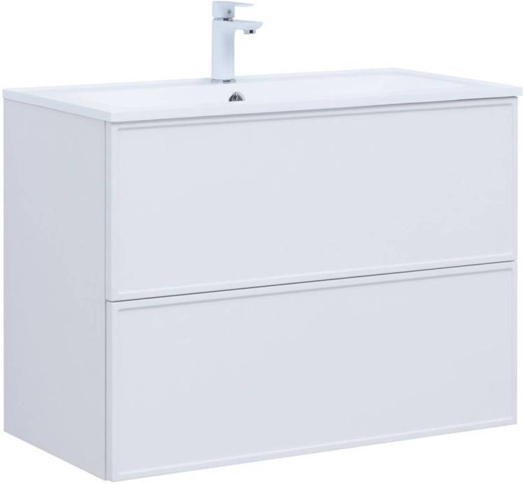 Тумба с раковиной Aquanet Арт 00313256 90 белый матовый