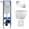 Комплект Iberica Blanca Bilbao Alto IB.001M.BLA.231.8131 унитаз безободковый, белый, сиденье микролифт, клавиша смыва хром глянцевый