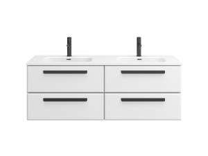 Тумба под раковину Cezares ECO-CER-N-1400-4C-SO-2-BL для раковины с двумя чашами, Bianco Lucido, 140x50x45.7