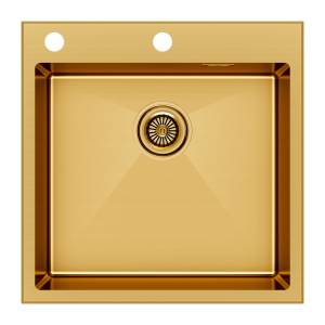 Мойка кухонная Paulmark Kroner-Edge 51 PM775151-BG Брашированное Золото, 51x51