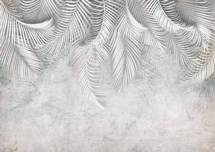 3D Фотообои Artegrafico «Роскошные пальмовые ветви на штукатурке» TP-054 песок
