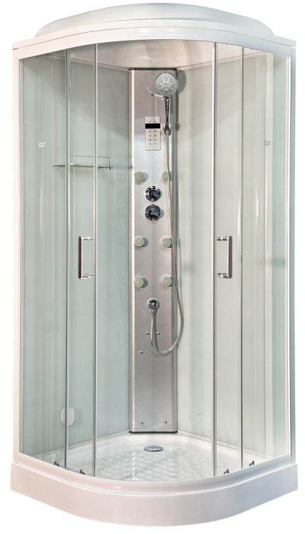 Душевая кабина Royal Bath HKST RB90HKST-WT профиль белый, стекло прозрачное, с хамамом, 90x90x217