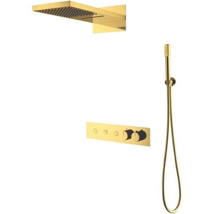 Душевой комплект Boheme Fusion 131-G золотой, с внутренней частью