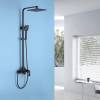 Душевая стойка Abber Wasserfall AF8616B с изливом, черная матовая фото 2