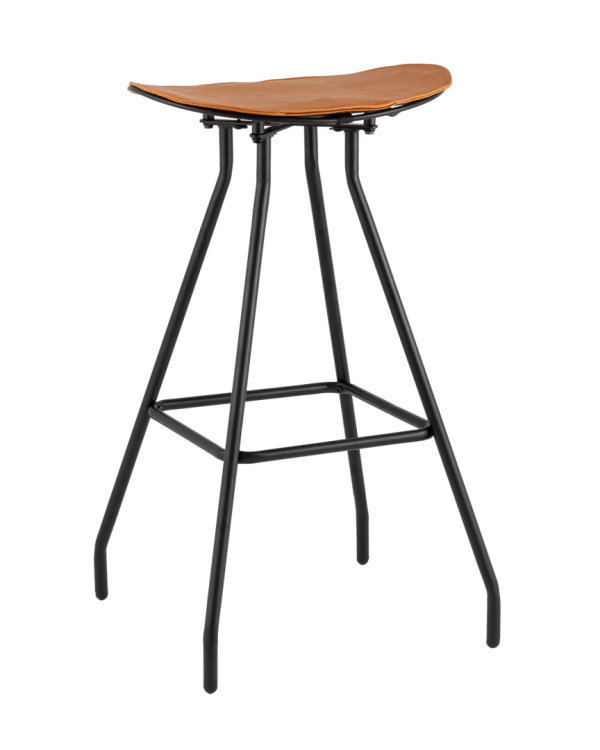 Стул барный Stool Group Jerry TMS-30-P brown/bl черный, с коричневой подушкой