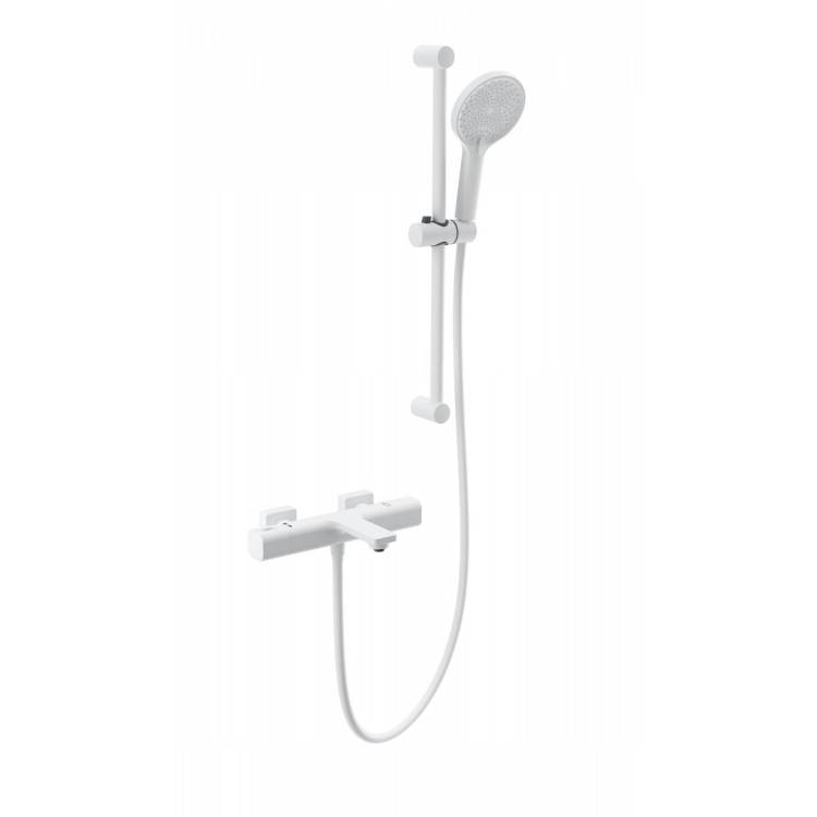 Смеситель для ванны Wonzon & Woghand WW-C2011-A-MW термостатический, с душевым гарнитуром, белый матовый