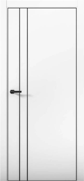 Межкомнатная дверь глухая Brandoors Estetica 04 Полотно Аляска, Кромка Алюминий Черный 2000х900
