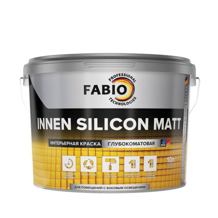 Краска для стен и потолков FaBio Innen Silicon Matt 10 л