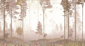 Бесшовные Eco обои Ortograf Flora 31266 Foggy forest sepia Ворс ОЕ