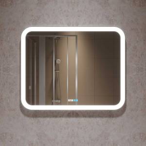 Зеркало Vincea VLM-2A100-2W 80x100 c сенсорным выключателем и диммером, часы, антизапотевание