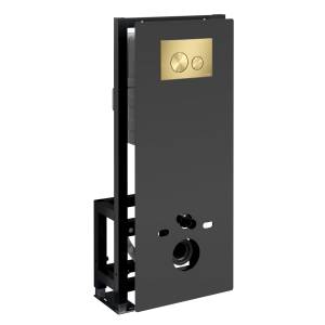 Система инсталляции для унитазов Wasserkraft Glan 66TLT.010.ME.BL.MG02 клавиша золото матовое