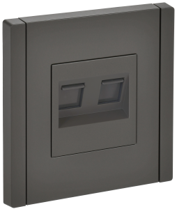 Розетка компьютерная RJ45 2-местная IEK Forte&Piano FP-K20-1-K03 серый