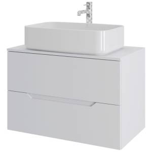 Тумба с раковиной Orange Line Li-80TuwMDF+B07-600W белая матовая, 80.5 см