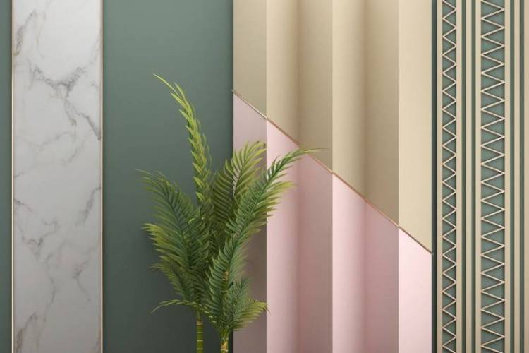 3D Фотообои Artegrafico «Пальмовые ветви на объемной стене» OP-009 канвас