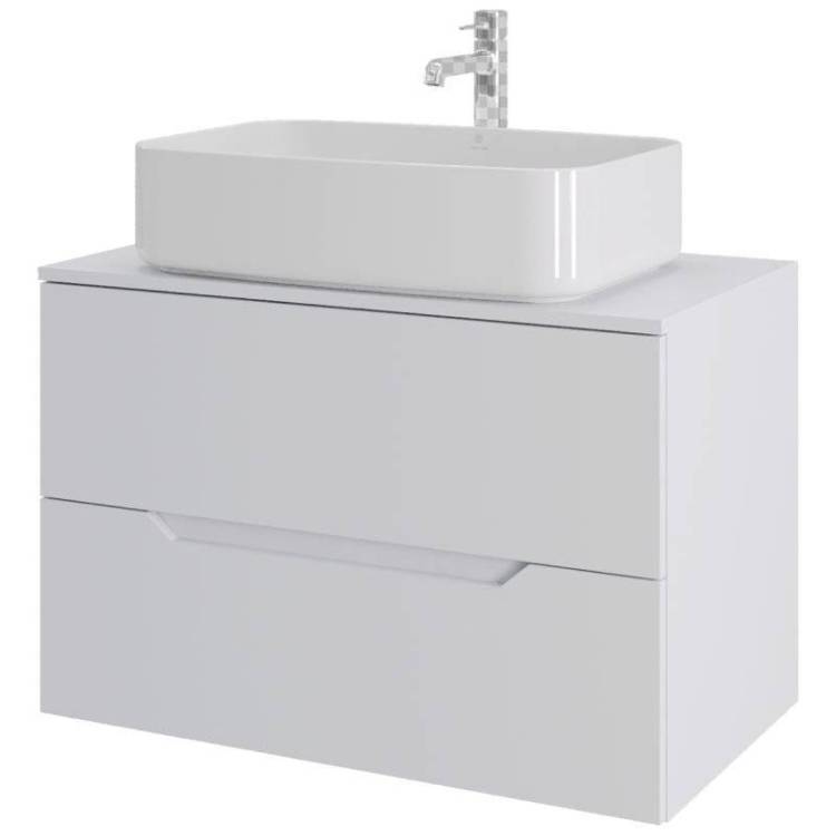 Тумба с раковиной Orange Line Li-80TuwMDF+B07-600W белая матовая, 80.5 см