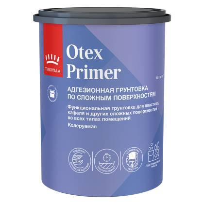 Грунтовка адгезионная Tikkivala Otex Primer матовая база А 0.9 л
