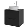 Тумба с раковиной Orange Line Li-60TubMDF+B09-360W черная матовая, 60 см