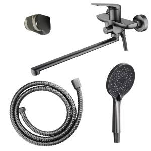 Смеситель для ванны Azario Lursy AZ-K1749GR длинный излив, серый графит