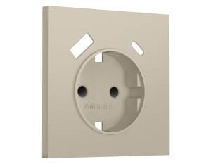 Лицевая панель для электрической розетки с заземлением со шторками 2USB A+C Ambrella Volt Sigma SP3500 кашемир