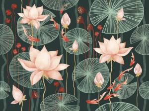 Фреска Ortograf Fancy 34497 Сказочные нимфеи Флок FLK