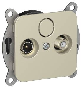 ТВ-розетка TV+SAT оконечная IEK Flite FI-AF23-O-K37 шампань