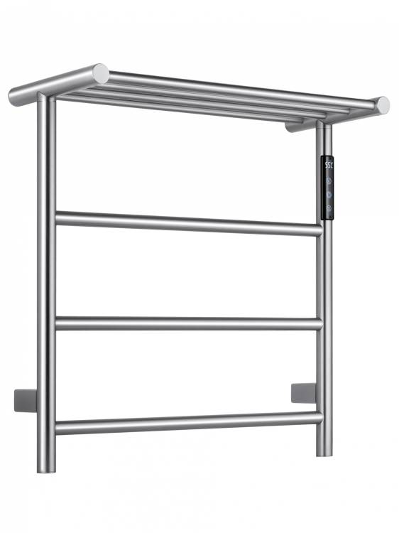 Полотенцесушитель электрический Wonzon & Woghand WW-AL402-BR с полкой, брашированный никель
