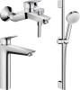 Душевой комплект Hansgrohe Logis 71091000 + Logis 71400000 + душевой гарнитур Crometta 100 Vario 26651400