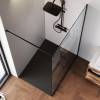 Душевая перегородка Am.Pm Func W84WI-120-F1-BTE 120x200, стекло прозрачное 8 мм, профиль черный фото 4