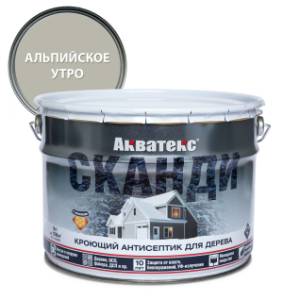 Антисептик для древесины кроющий акриловый Акватекс Сканди полуматовый, альпийское утро 9 л