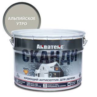 Антисептик для древесины кроющий акриловый Акватекс Сканди полуматовый, альпийское утро 9 л