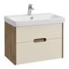 Тумба с раковиной Aquaton Оливия 70, бежевый/дуб велл