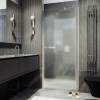 Душевая дверь в нишу MaybahGlass MGD-463-5 профиль хром матовый, стекло сатин, 90x198 фото 2