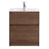 Тумба с раковиной BelBagno KRAFT39-600/390-2C-PIA-RT 60x39x83 Rovere Tabacco напольная с фрезерованными ручками по всей длине фасада с двумя выкатными ящиками