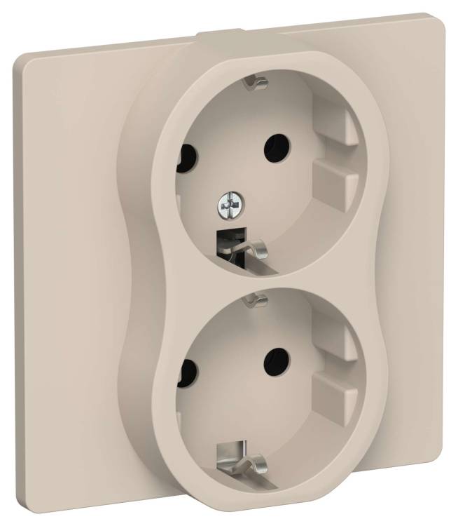 Розетка 2-местная с заземлением IEK Flite FI-R21C-16-1-K88 льняной