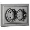 Розетка 2-местная с заземлением IEK Brite BR-R21-16-K46-F сталь фото 3