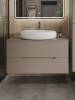 Тумба с раковиной Orange Line Li-100TuLMDF+B08-640W латте матовый, 100 см фото 2