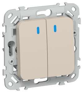 Выключатель 2-клавишный IEK Flite FI-V20-1-10-1-K88 льняной