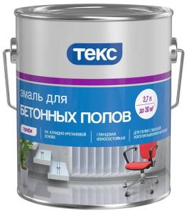 ТЕКС ПРОФИ ДЛЯ БЕТОННЫХ ПОЛОВ эмаль на алкидно-уретановой основе, серый (9л)