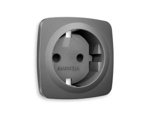 Лицевая панель для электрической розетки с заземлением со шторками Ambrella Volt Omega OP6570